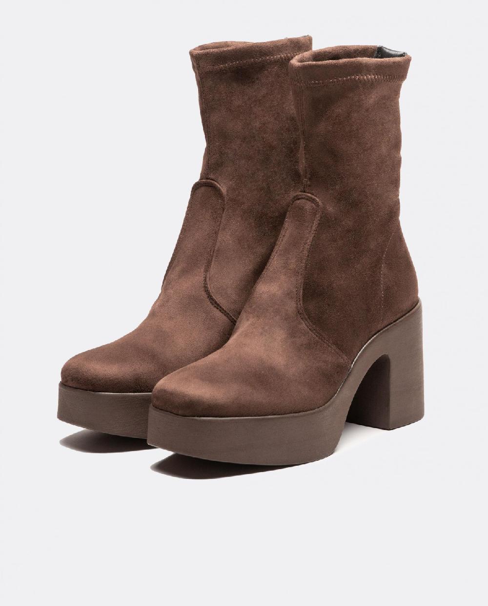 Cuplé BOTIN PLATAFORMA ULTRASUEDE STRECH MARRON