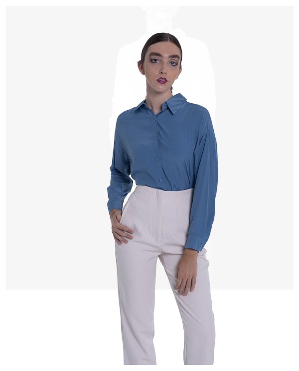 Cuplé CAMISA BÁSICA COLOR AZUL ÍNDIGO