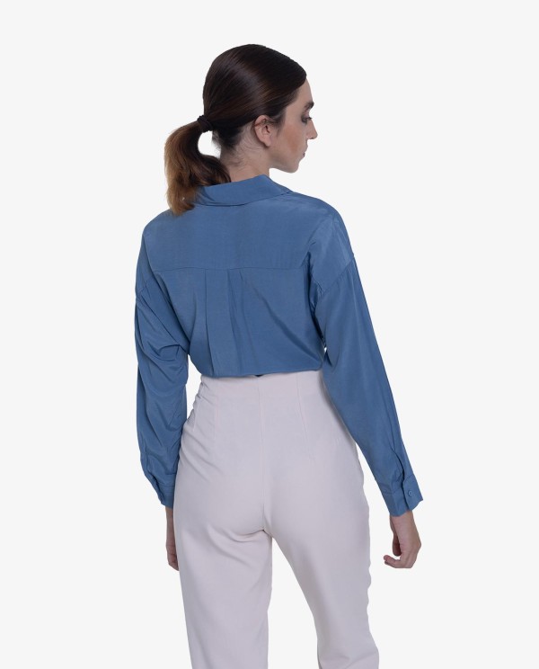 Cuplé CAMISA BÁSICA COLOR AZUL ÍNDIGO