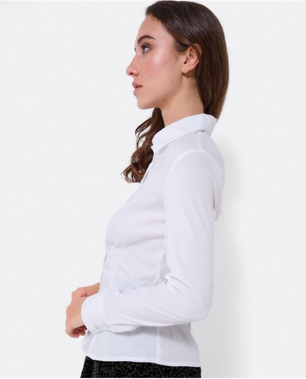 Cuplé CAMISA ENTALLADA POPELÍN BLANCO