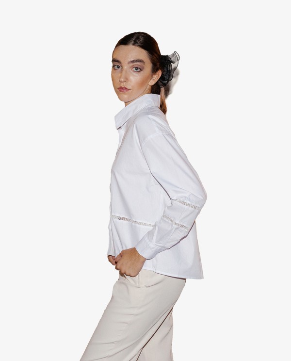 Cuplé CAMISA ESPIGA POPELÍN BLANCO