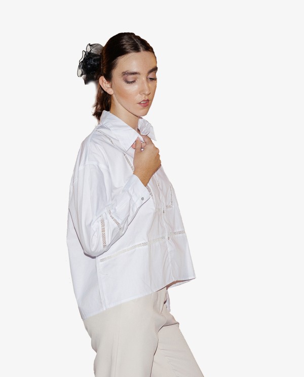 Cuplé CAMISA ESPIGA POPELÍN BLANCO