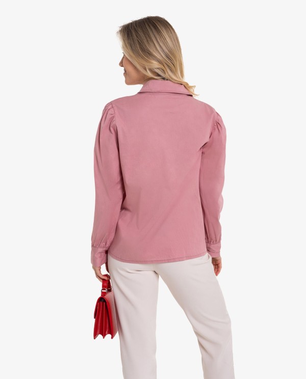 Cuplé CAMISA ROSA BORDADO CORAZÓN ROJO