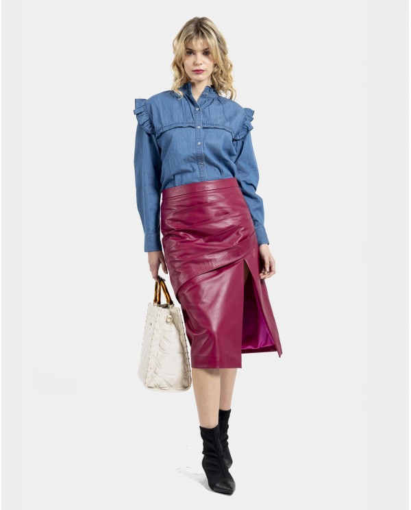 Cuplé CAMISA VOLANTES DENIM AZUL