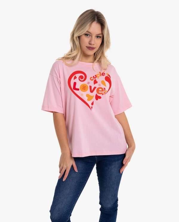 Cuplé CAMISETA ROSA OVERSIZE CUPLÉ LOVE