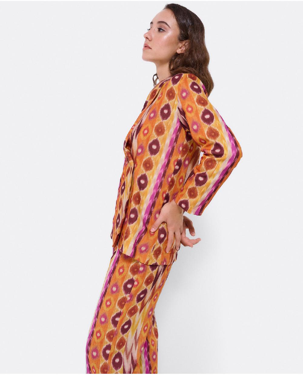 Cuplé CHAQUETA CRUZADA TEJIDO ESTAMPADO ÉTNICO