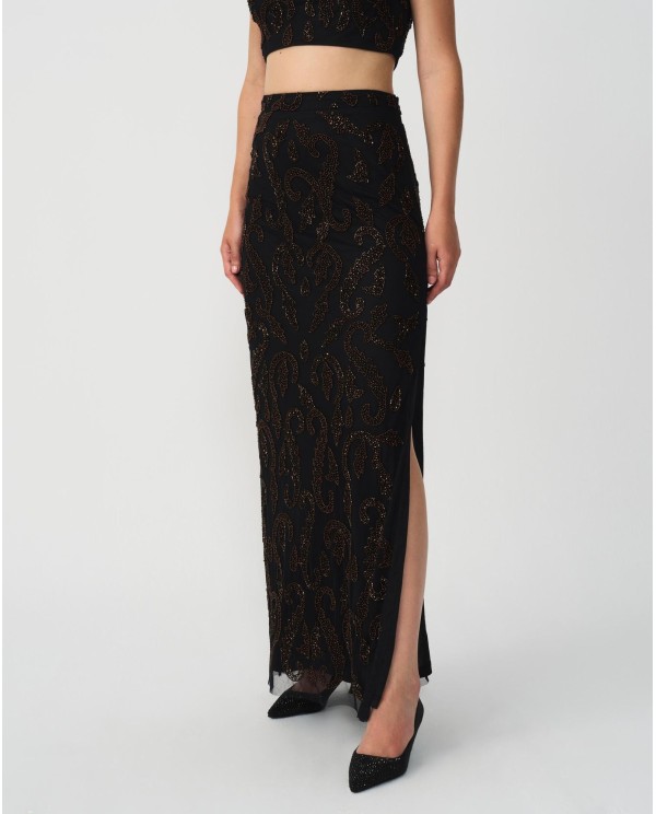 Cuplé CONJUNTO TOP FALDA GASA NEGRO