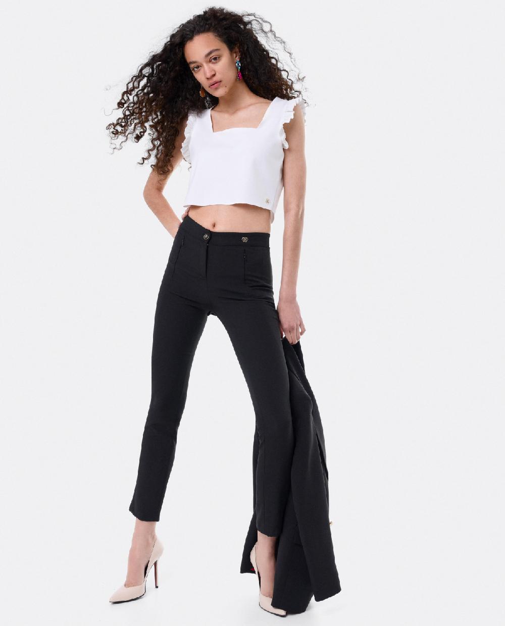 Cuplé CROP TOP VOLANTE NEOPRENO BLANCO