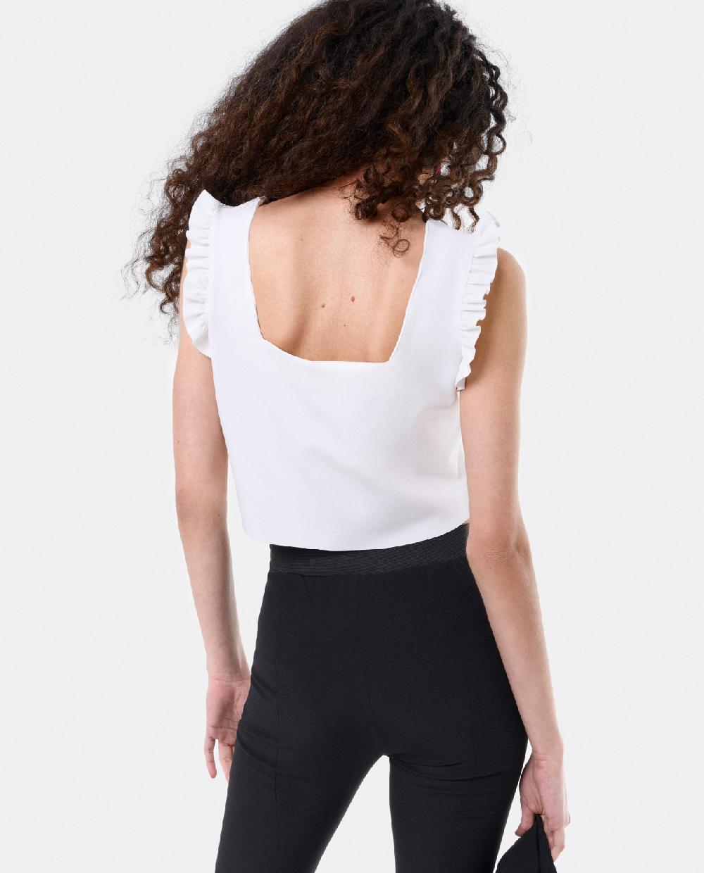 Cuplé CROP TOP VOLANTE NEOPRENO BLANCO