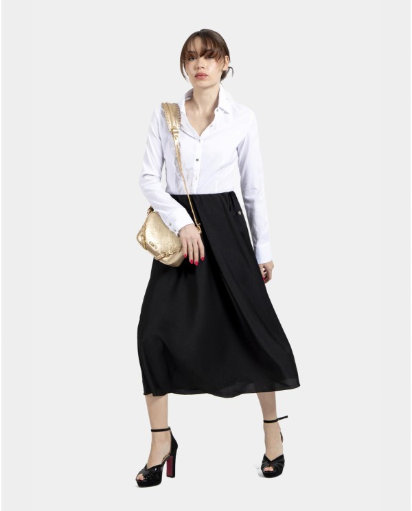 Cuplé FALDA MIDI SATEN NEGRO