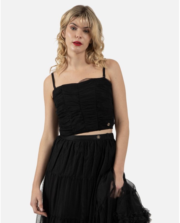 Cuplé FALDA MIDI TUL TUL NEGRO