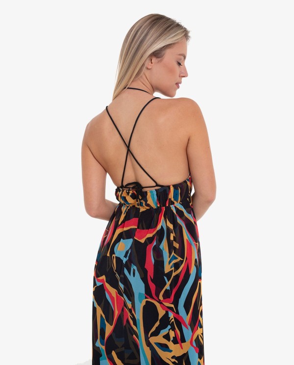 Cuplé MAXIVESTIDO ESPALDA GASA ESTAMPADO ARTIST