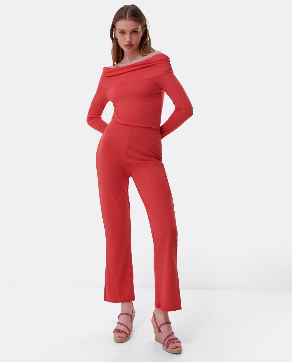 Cuplé MONO HOMBROS DESCUBIERTOS PUNTO NARANJA