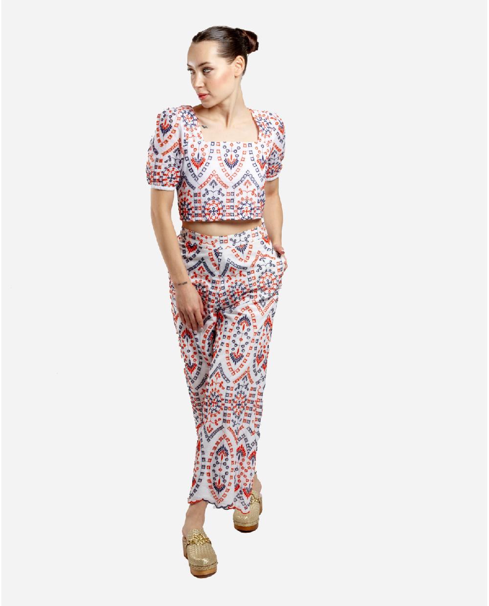 Cuplé PANTALON BORDADO ALGODON MULTICOLOR