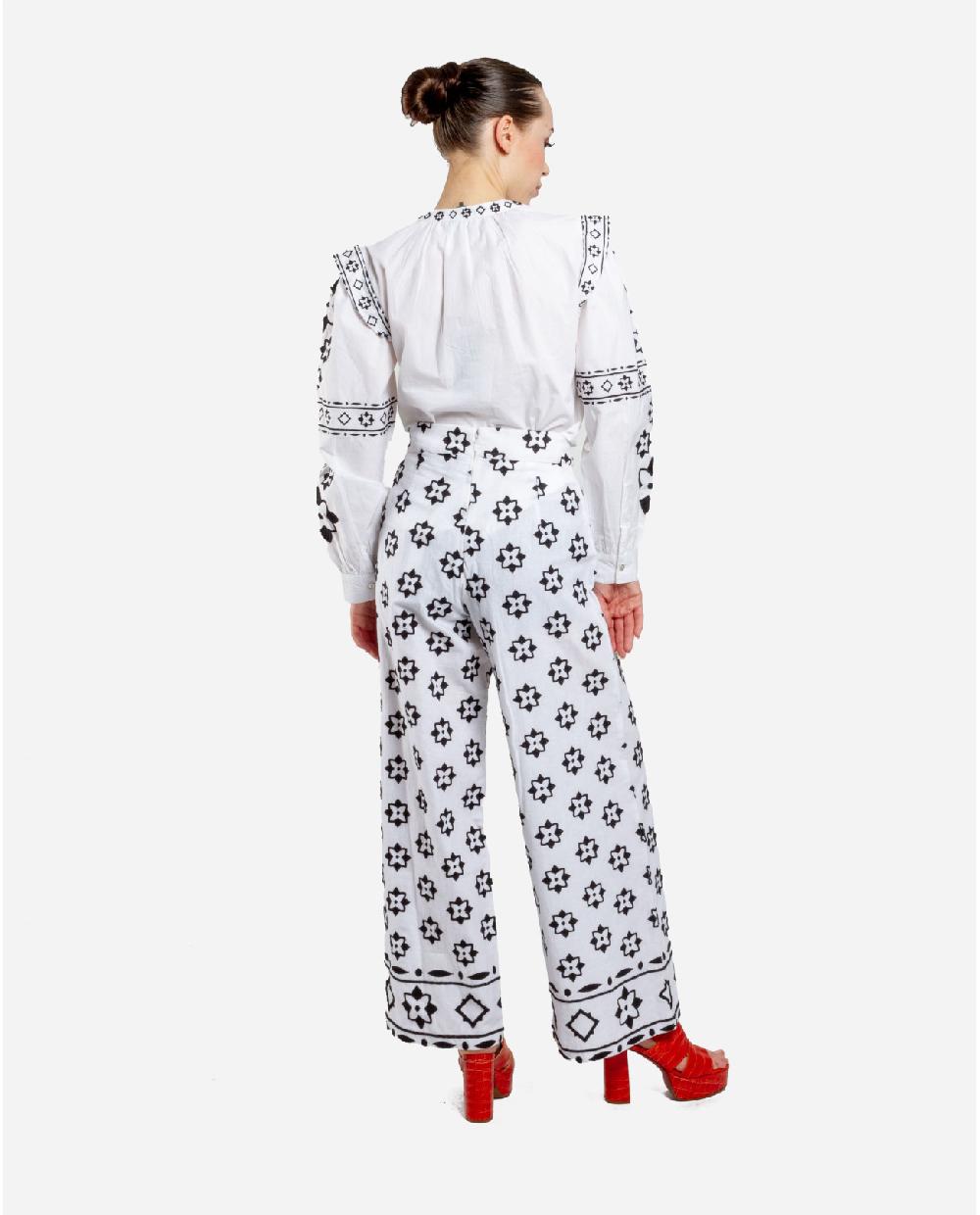 Cuplé PANTALON BORDADO CENEFA ALGODON BLANCO
