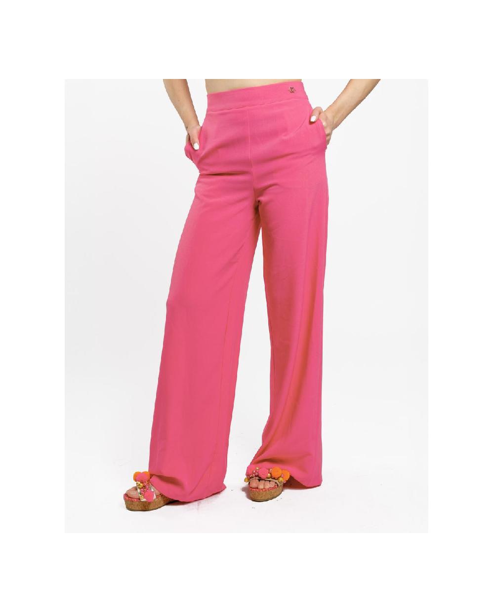 Cuplé PANTALON CAMPANA CREP FUCSIA