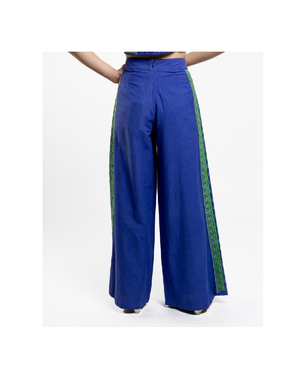 Cuplé PANTALON PALAZZO ALGODON AZUL