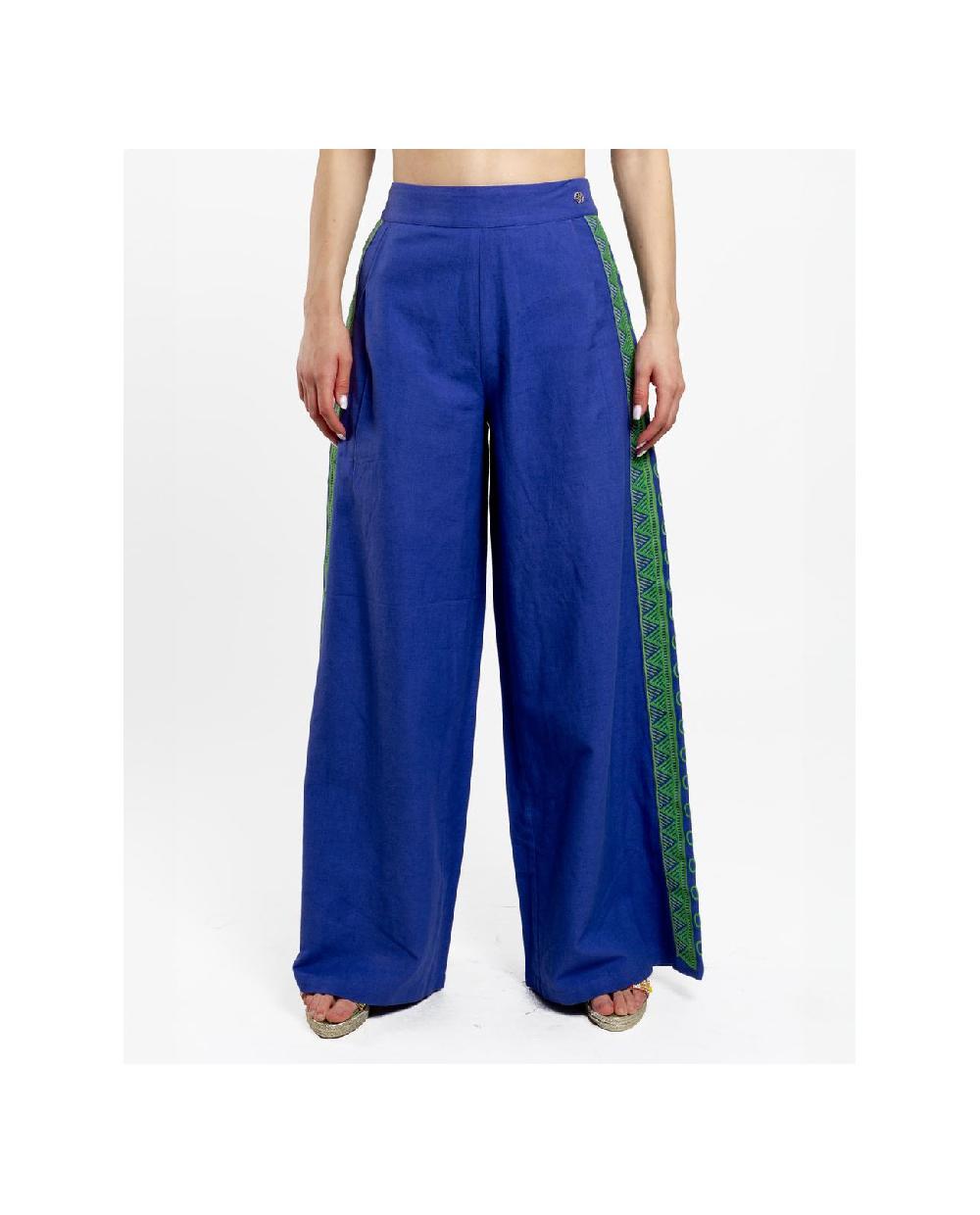 Cuplé PANTALON PALAZZO ALGODON AZUL