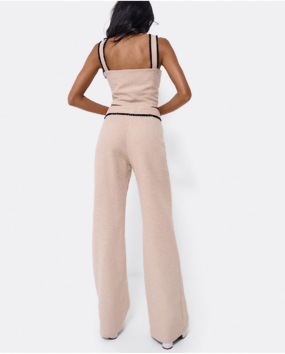 Cuplé PANTALON PUNTILLA TWEED BEIG