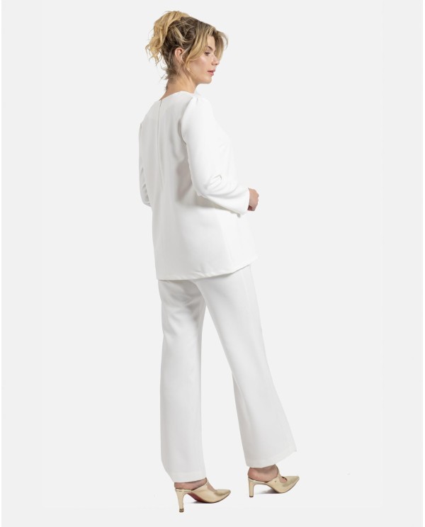 Cuplé PANTALÓN RECTO CREP BLANCO