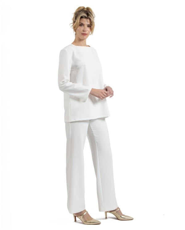 Cuplé PANTALÓN RECTO CREP BLANCO