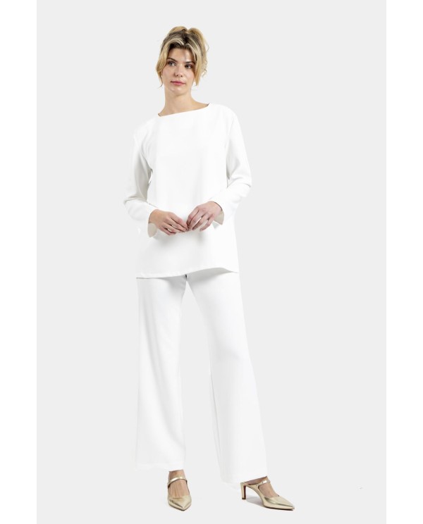 Cuplé PANTALÓN RECTO CREP BLANCO