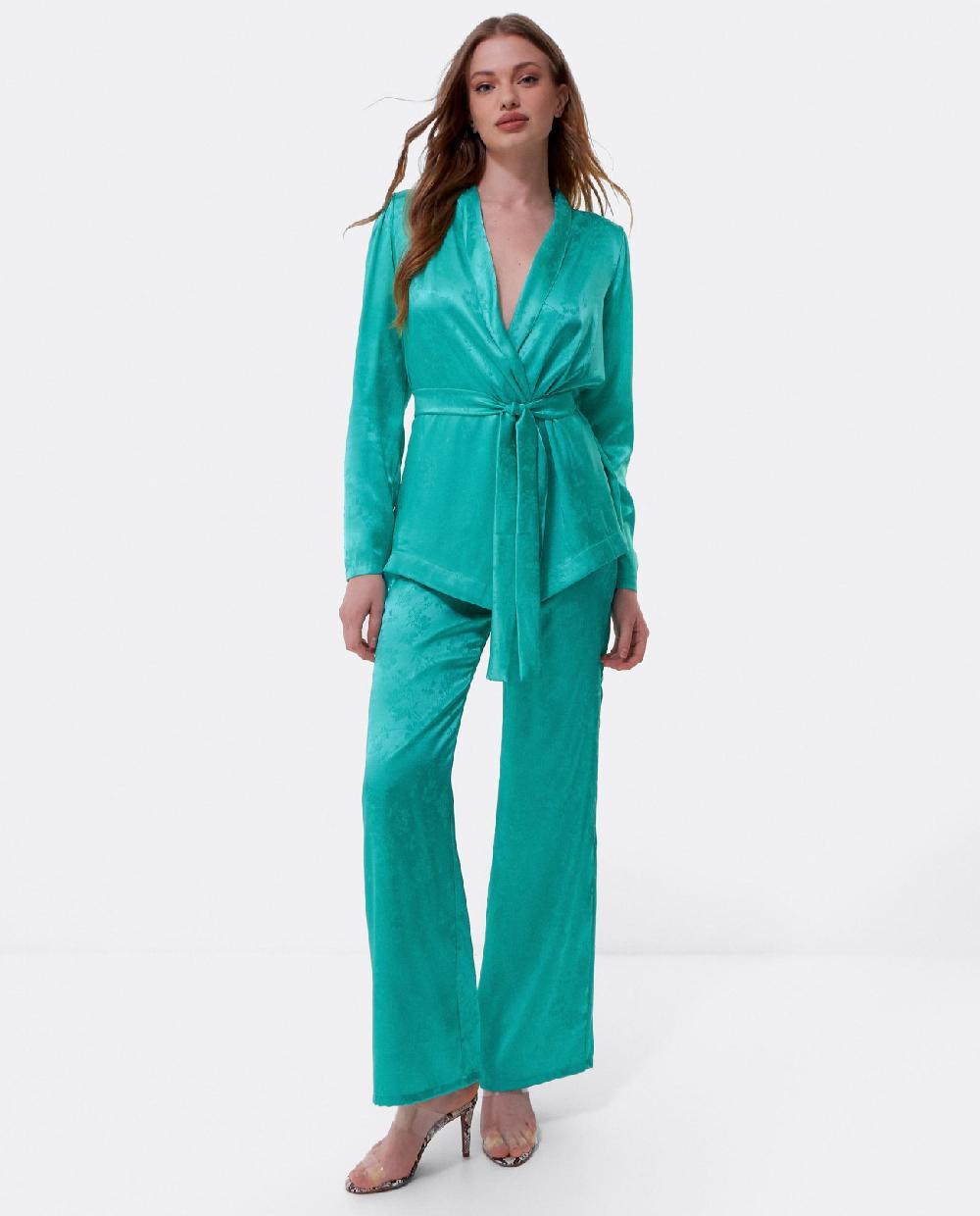 Cuplé PANTALON RECTO JACQUARD AZUL