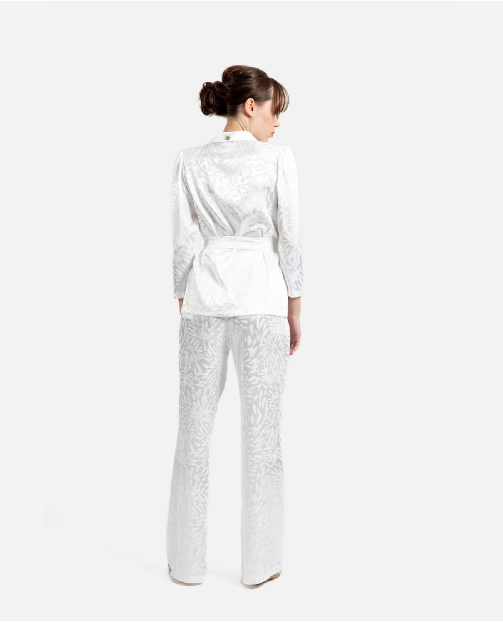 Cuplé PANTALON RECTO JACQUARD BLANCO