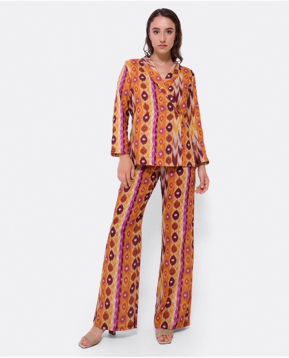 Cuplé PANTALON RECTO TEJIDO ESTAMPADO ÉTNICO