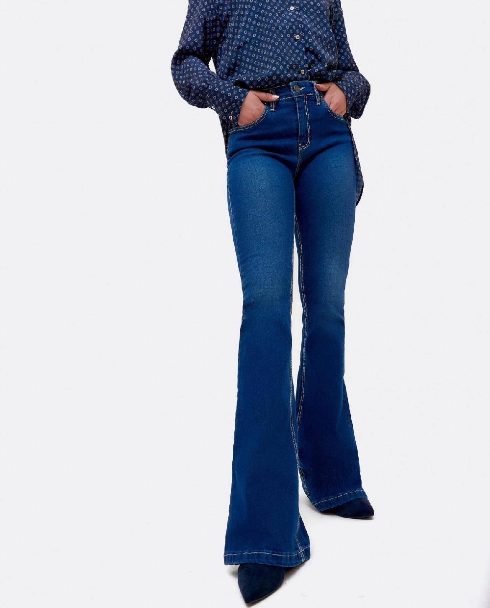 Cuplé PANTALÓN VAQUERO CON CAMPANA VAQUERO MARINO