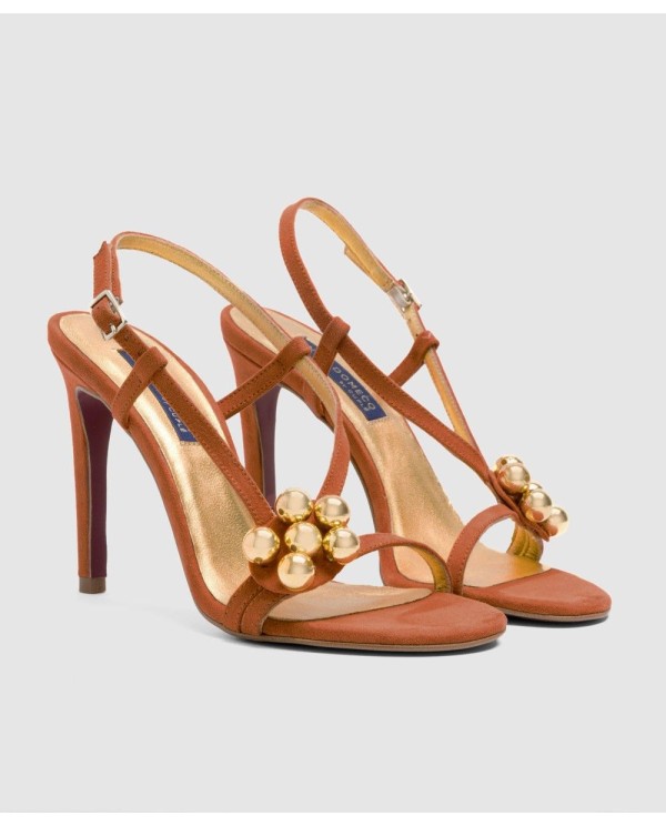 Cuplé SANDALIA DURCAL ALTA ULTRASUEDE NARANJA