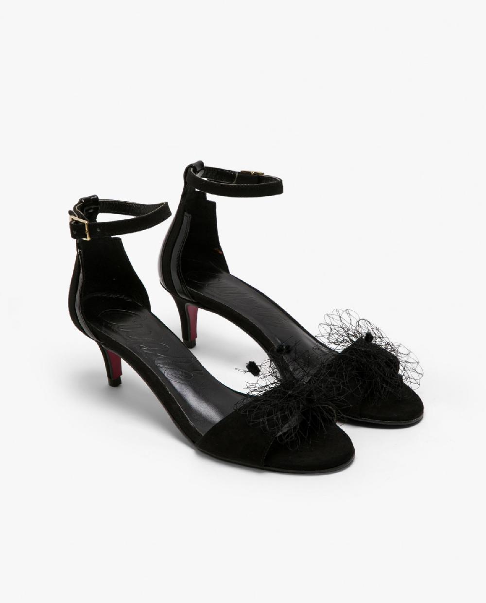 Cuplé SANDALIA PALA ULTRASUEDE NEGRO
