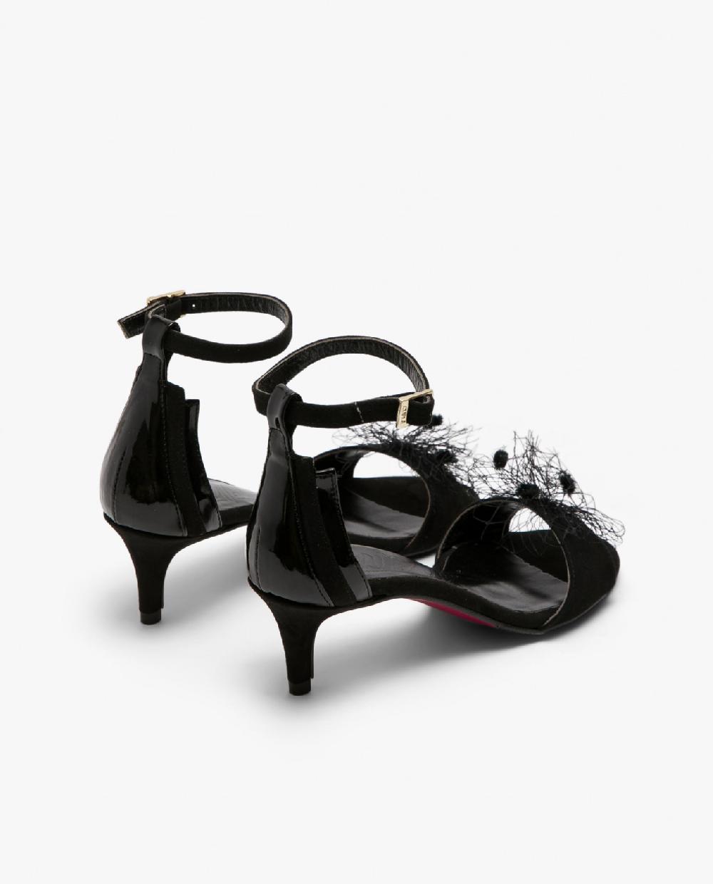 Cuplé SANDALIA PALA ULTRASUEDE NEGRO