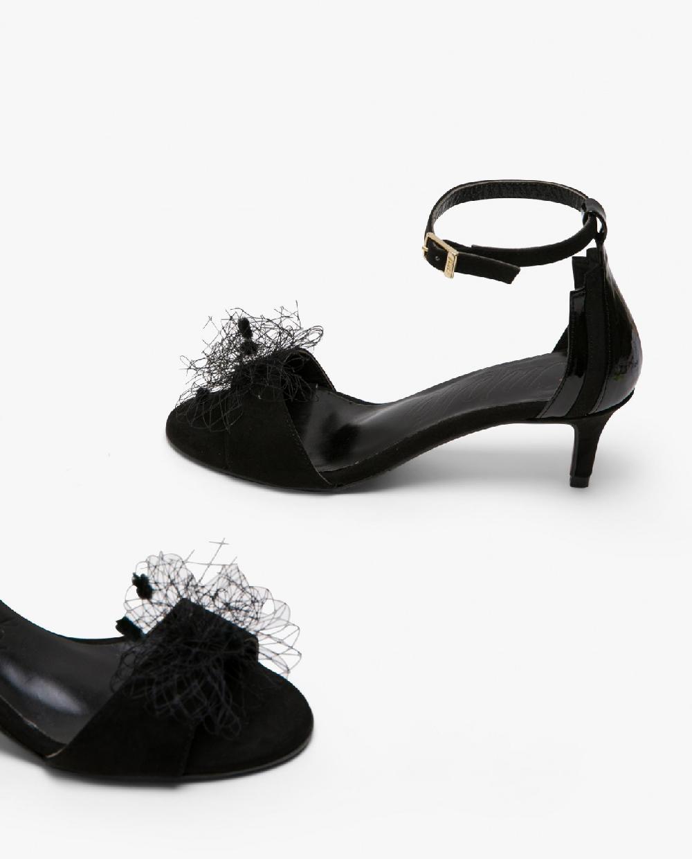 Cuplé SANDALIA PALA ULTRASUEDE NEGRO