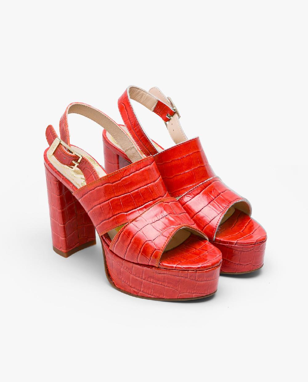 Cuplé SANDALIA PLATAFORMA NAPA COCO NARANJA