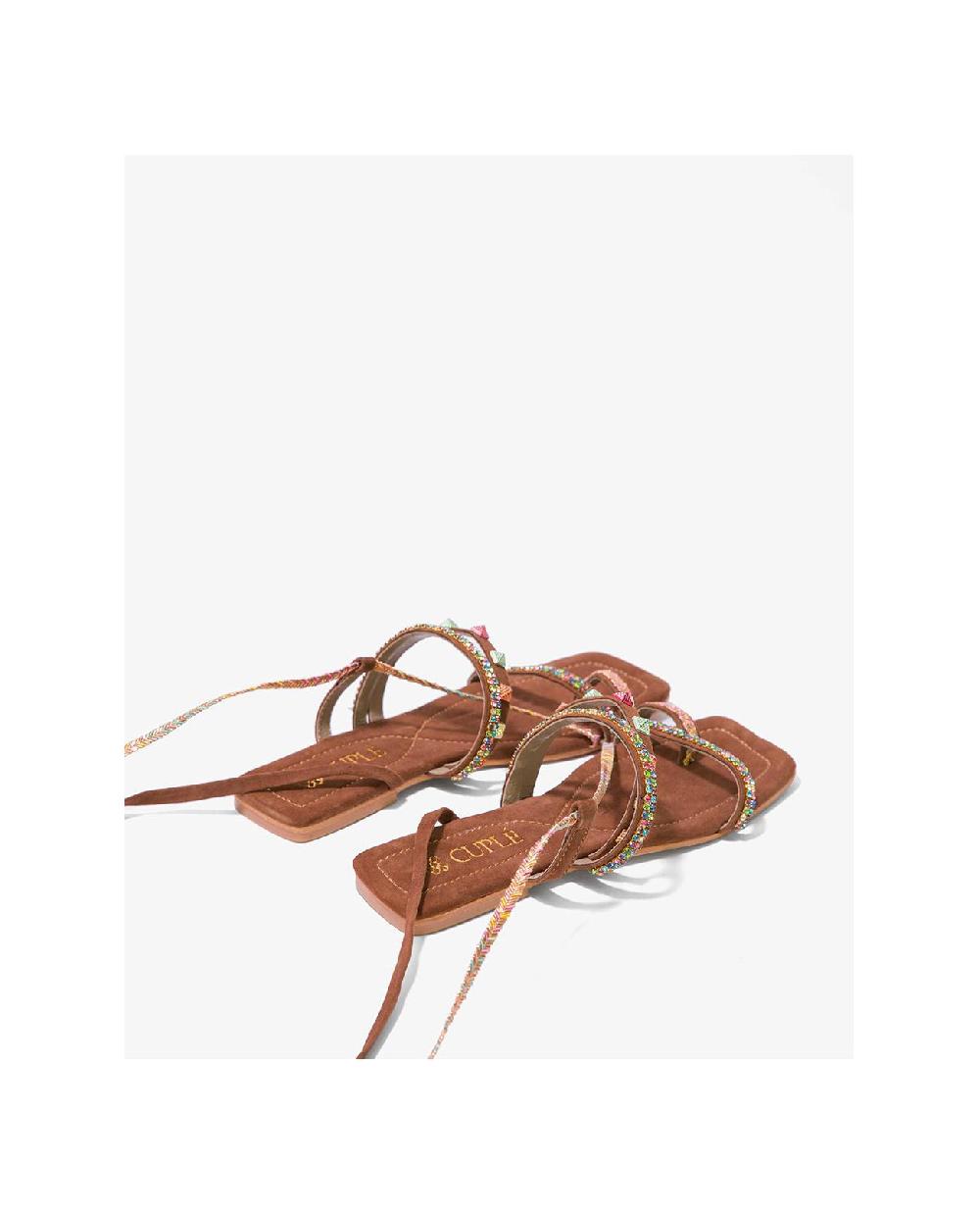 Cuplé SANDALIA TACHAS MULTI SERRAJE CUERO
