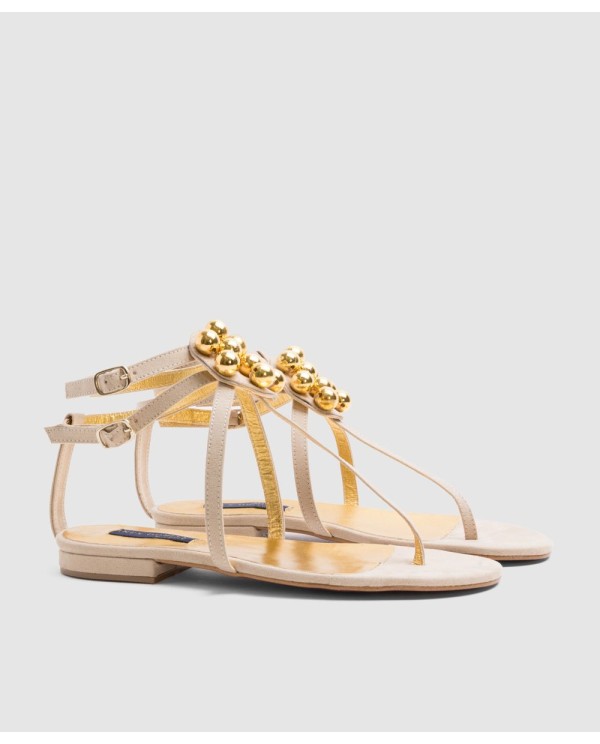 Cuplé SANDALIA TARIFA ULTRASUEDE BEIG