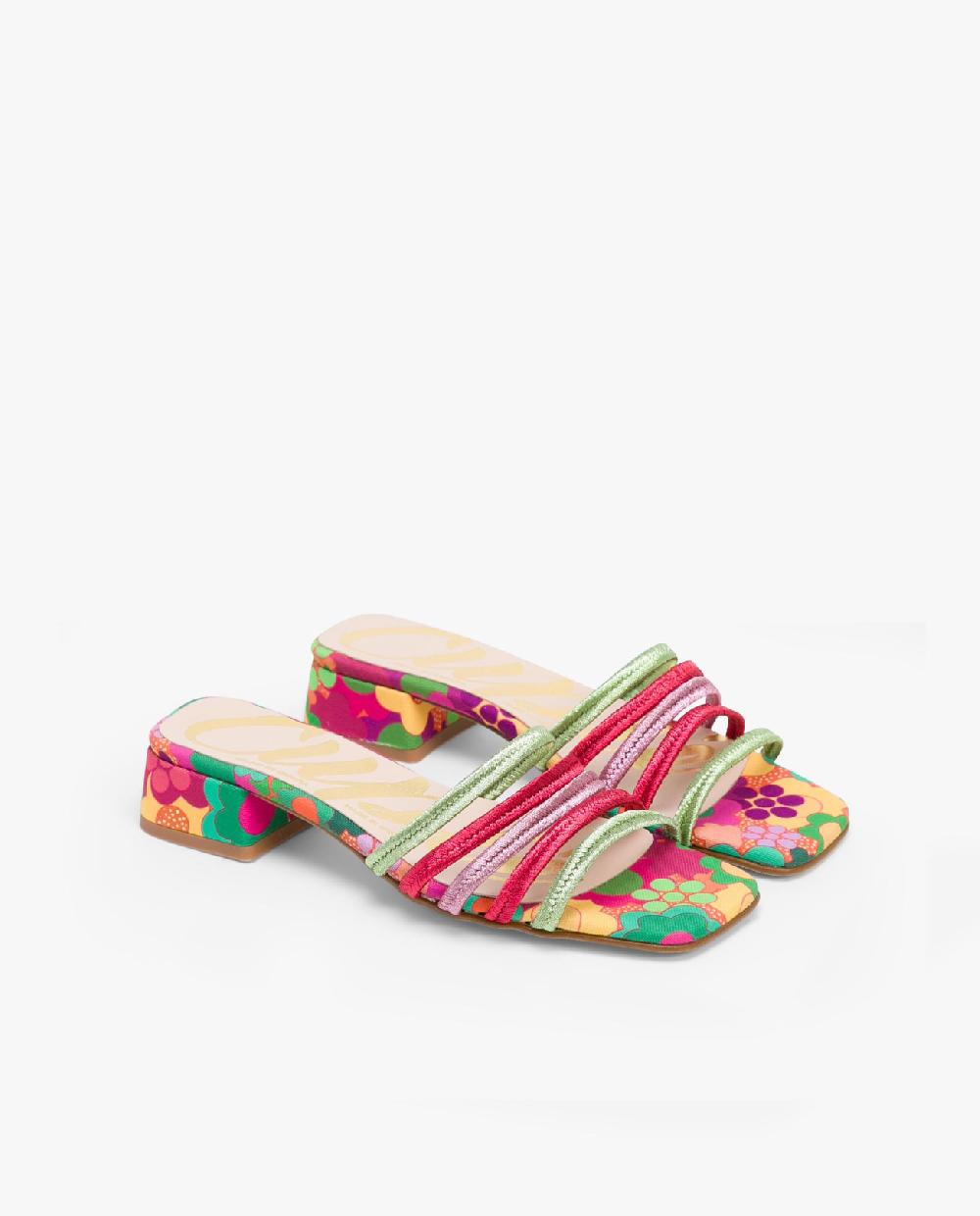 Cuplé SANDALIA TIRAS TEJIDO MULTICOLOR