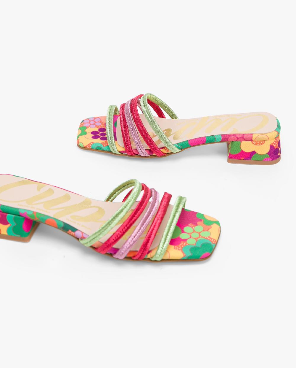 Cuplé SANDALIA TIRAS TEJIDO MULTICOLOR