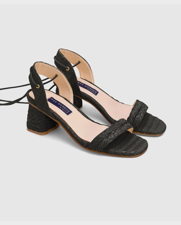 Cuplé SANDALIA ZAHARA RAFIA NEGRO