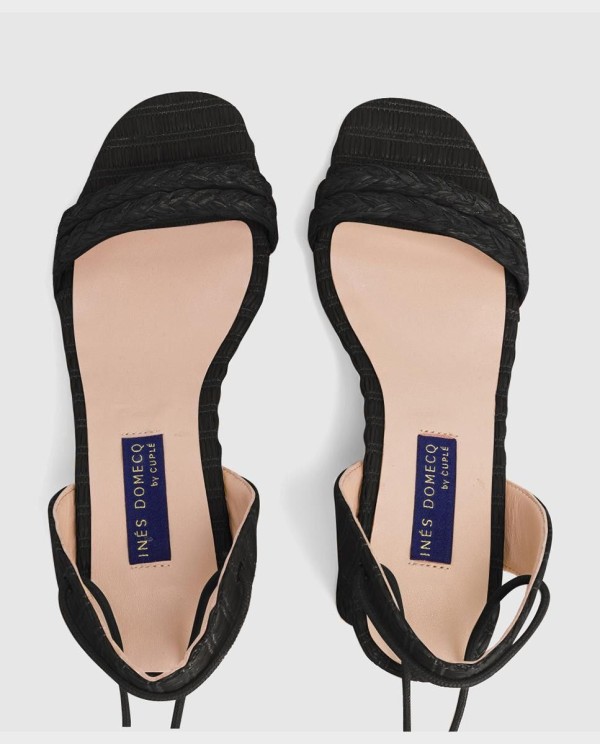 Cuplé SANDALIA ZAHARA RAFIA NEGRO