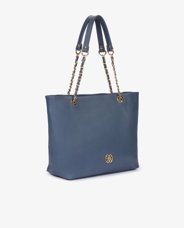 Cuplé SHOPPER CADENA PIEL AZUL