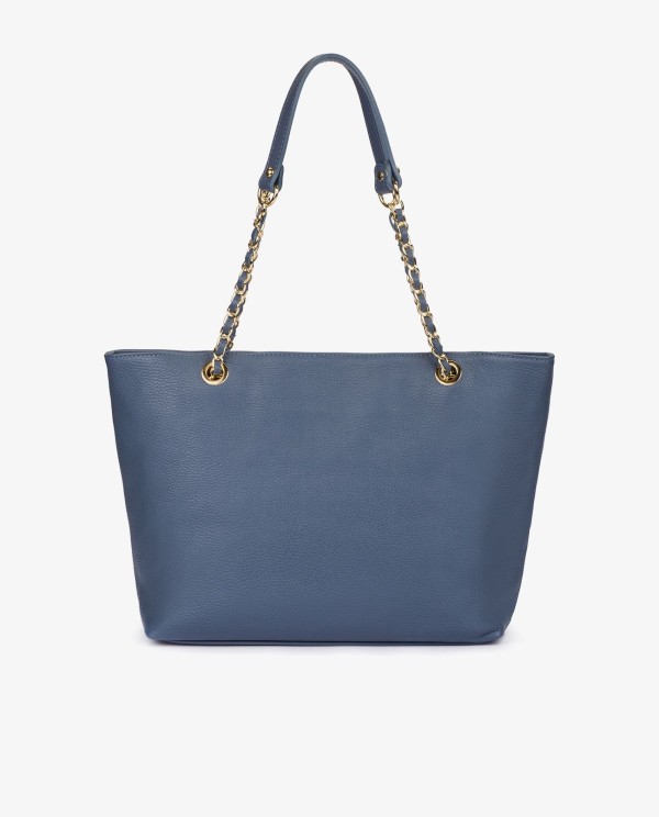 Cuplé SHOPPER CADENA PIEL AZUL