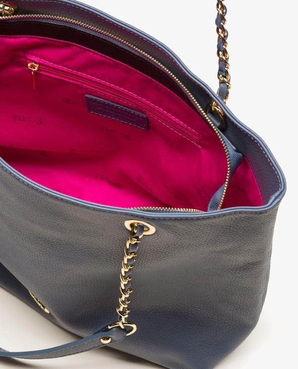 Cuplé SHOPPER CADENA PIEL AZUL