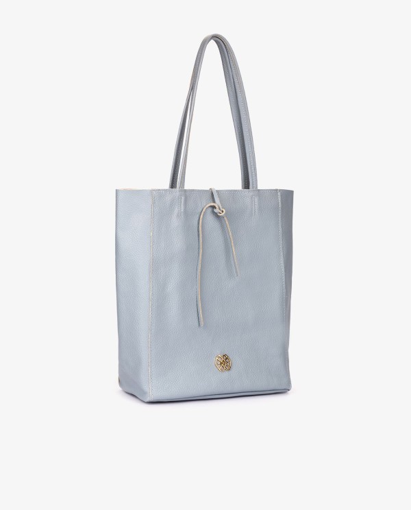 Cuplé SHOPPER VERTICAL PIEL AZUL