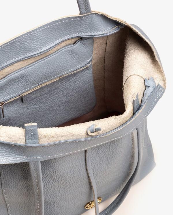 Cuplé SHOPPER VERTICAL PIEL AZUL