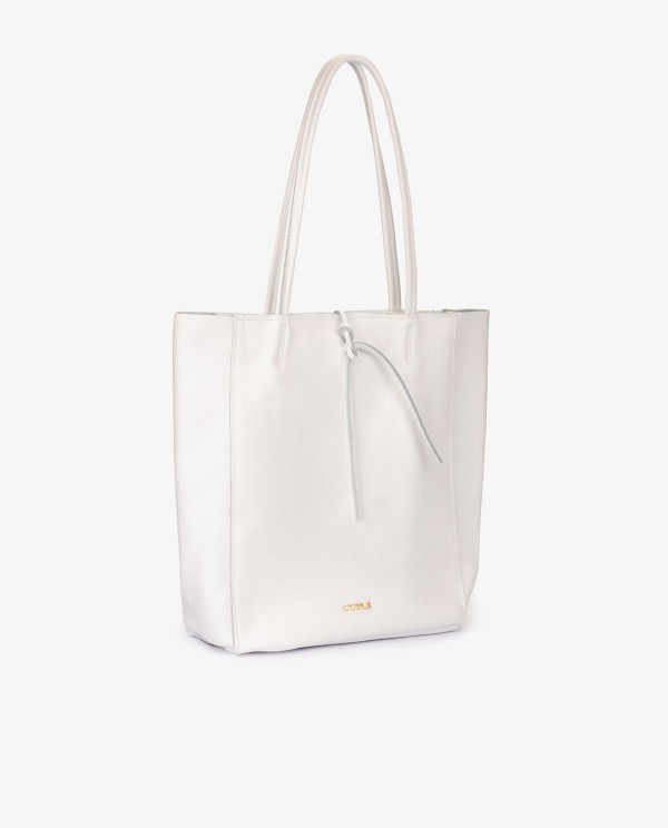 Cuplé SHOPPER VERTICAL PIEL BLANCO