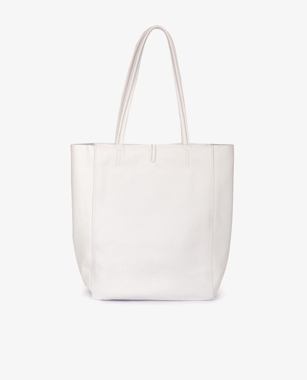 Cuplé SHOPPER VERTICAL PIEL BLANCO
