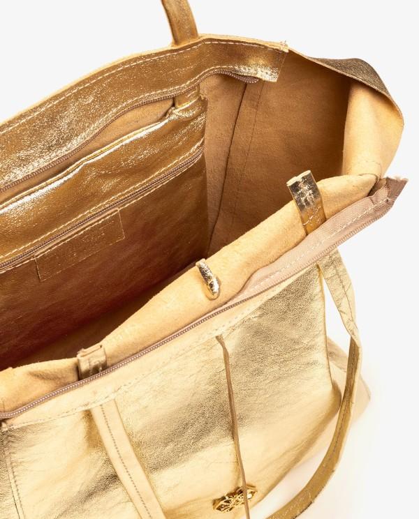 Cuplé SHOPPER VERTICAL PIEL ORO