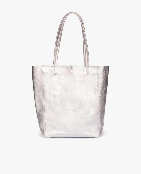 Cuplé SHOPPER VERTICAL PIEL PLATA